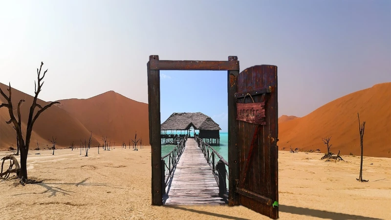 Doorway to the Ocean in the middle of a desert