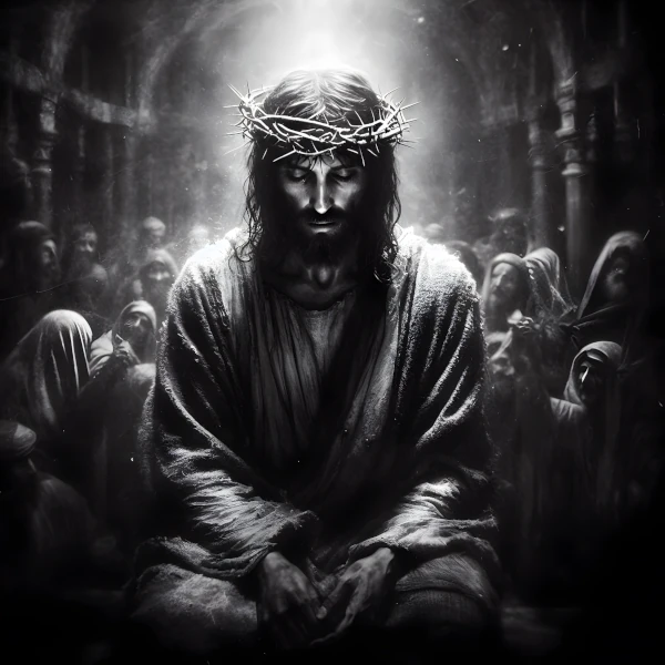 AI Illustration of Jesus wearing the crown of thorns
